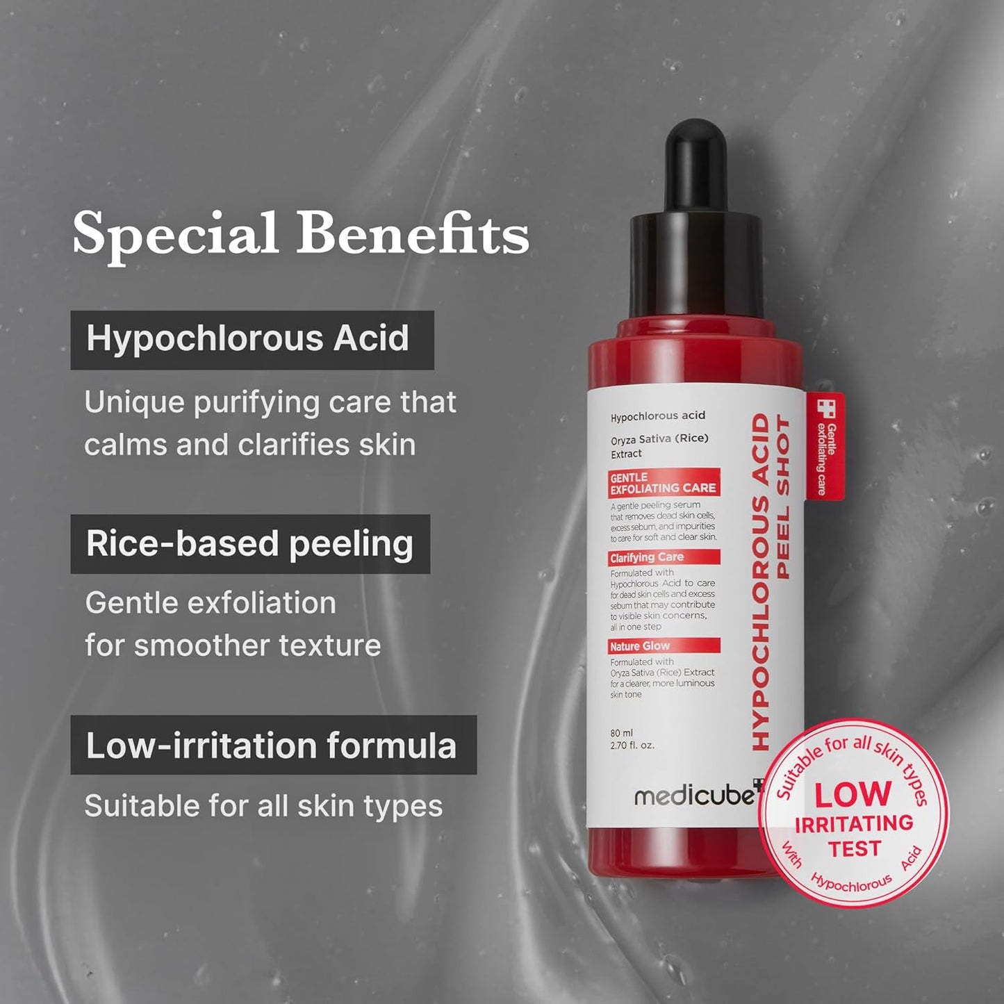 Hypochlorous Acid Peel Shot – Ήπιο Peeling Serum με HOCl & Εκχύλισμα Ρυζιού