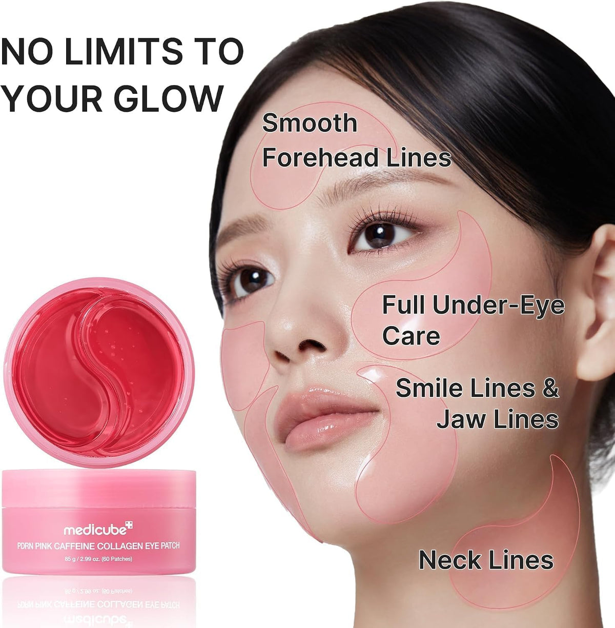PDRN Pink Caffeine Collagen Eye Patch 60pcs – Hydrogel Patches Ματιών με PDRN, Καφεΐνη & Κολλαγόνο για Σύσφιξη & Αναζωογόνηση