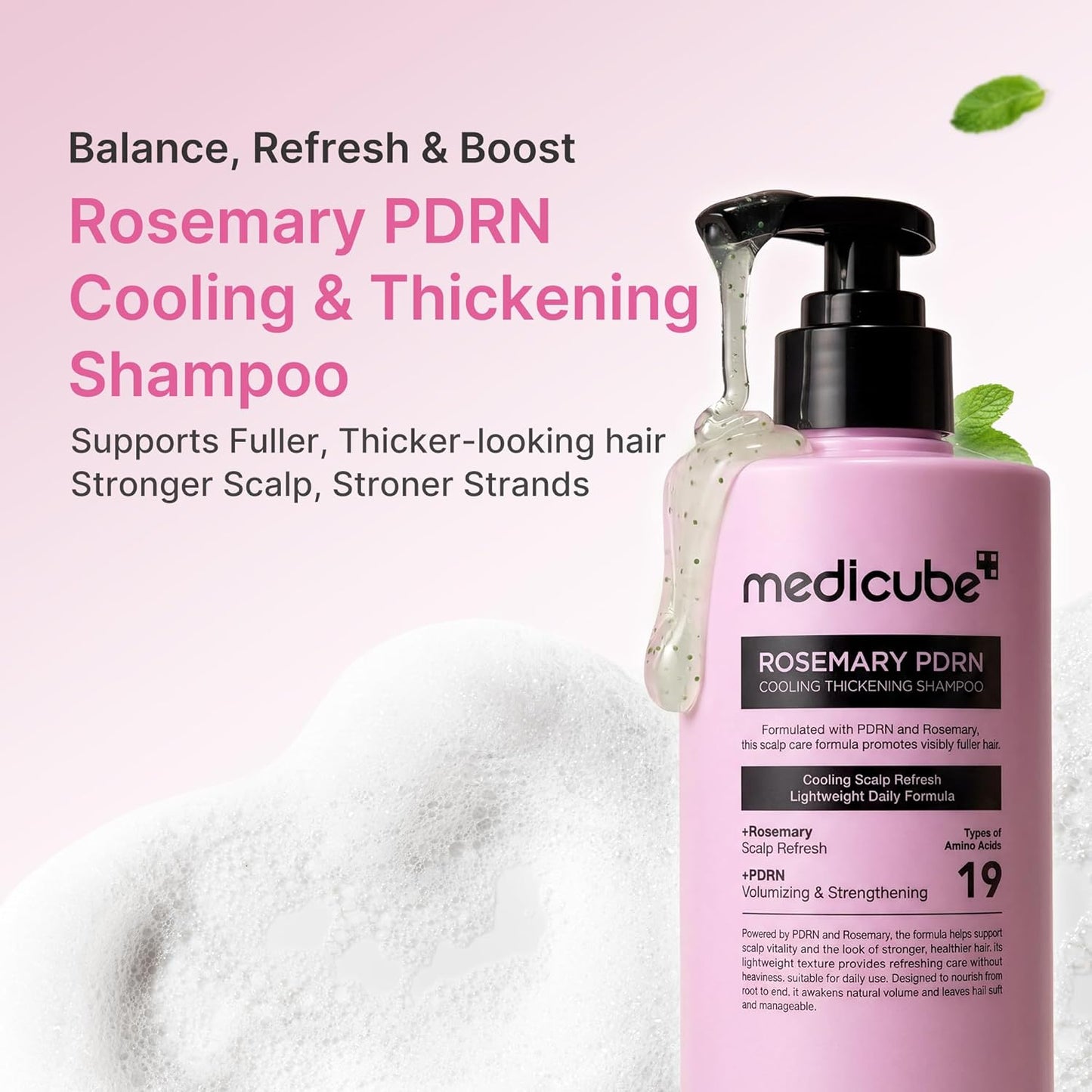 Rosemary PDRN Cooling Thickening Shampoo – Δροσιστικό Σαμπουάν για Όγκο & Πιο Πυκνή Όψη με Δενδρολίβανο & PDRN