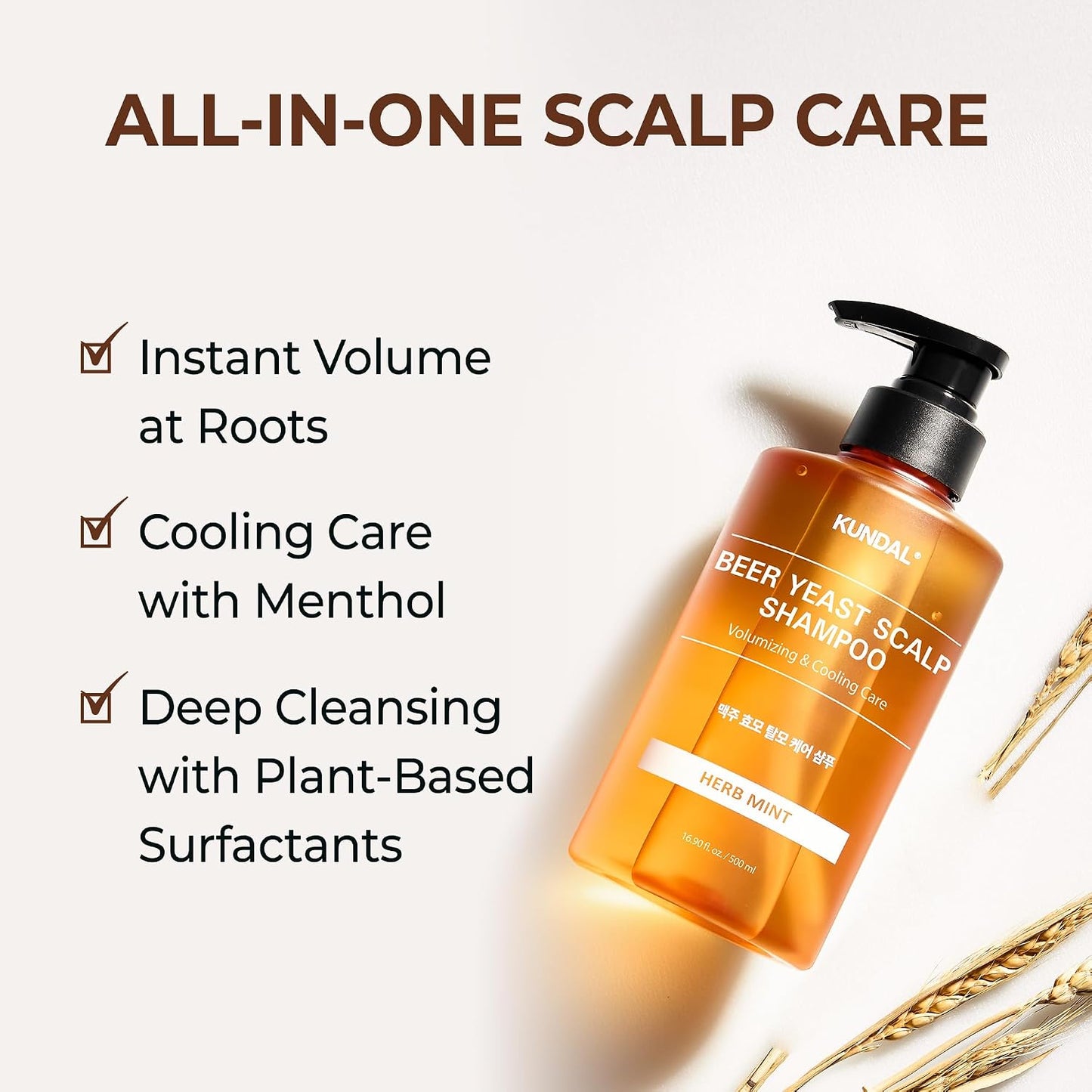 Beer Yeast Scalp Shampoo Herb Mint – Σαμπουάν Κατά της Τριχόπτωσης με Μαγιά Μπύρας & Μέντα για Υγιές Τριχωτό