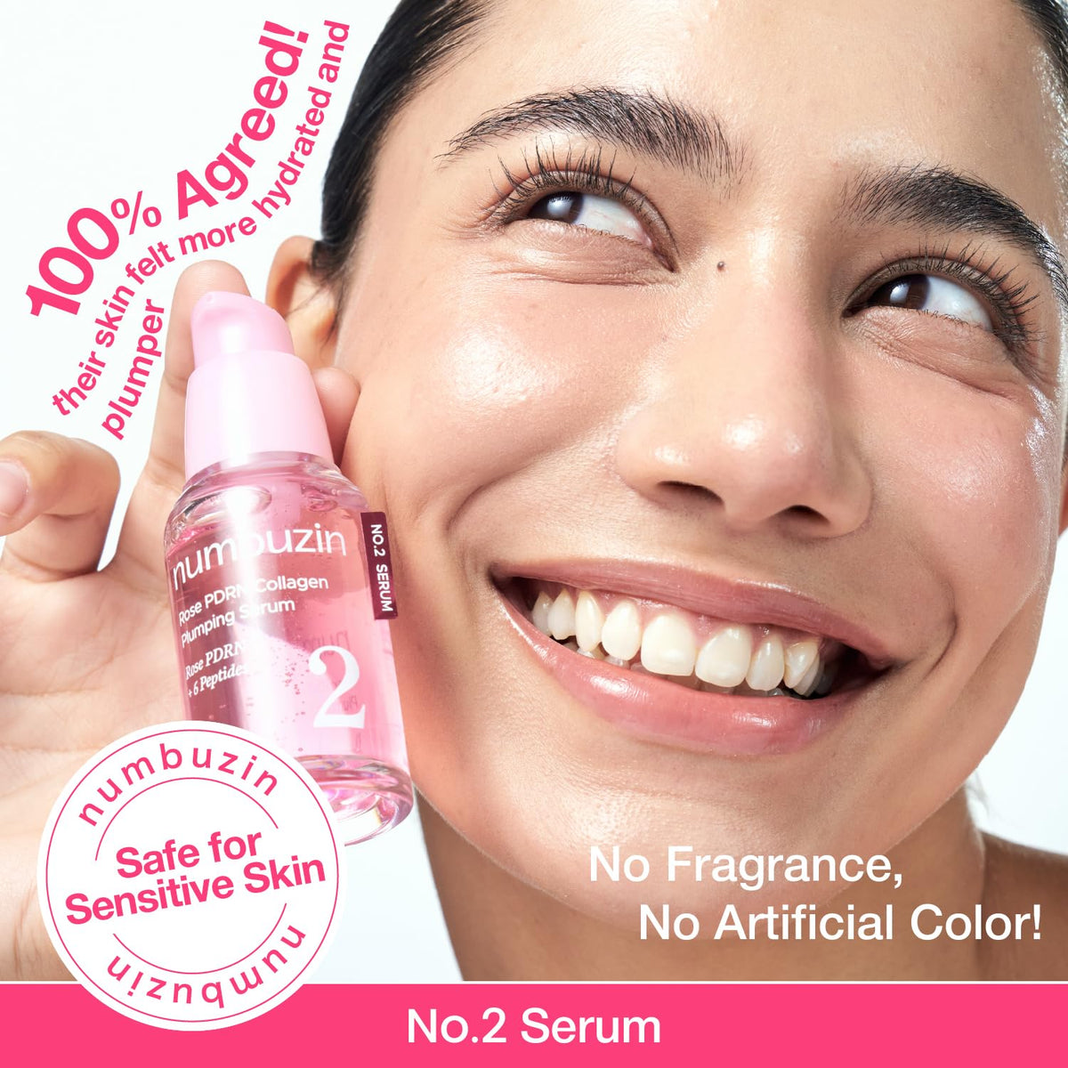 No.2 Rose PDRN Collagen Plumping Serum – Συσφικτικός & Ενυδατικός Ορός Προσώπου με PDRN, Κολλαγόνο & Πεπτίδια