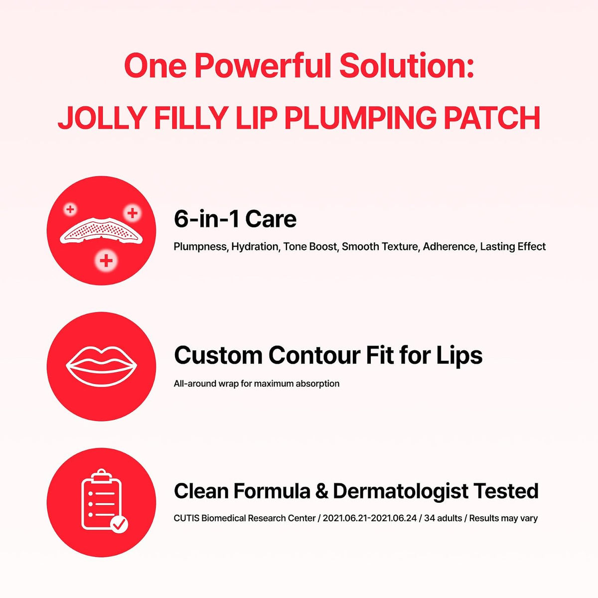 JOLLY FILLY Lip Plumping Patch – Microneedle Patch Χειλιών για Όγκο & Ενυδάτωση