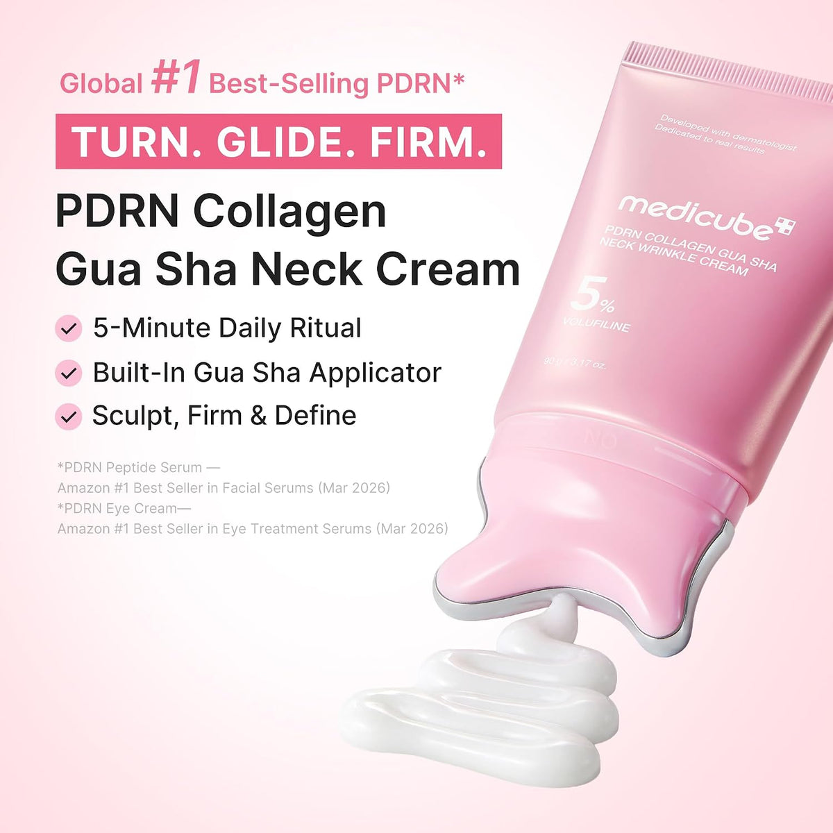 PDRN Collagen Gua Sha Neck Wrinkle Cream – Συσφικτική Κρέμα Λαιμού & Ντεκολτέ με Gua Sha, PDRN, 5% Volufiline & Κολλαγόνο