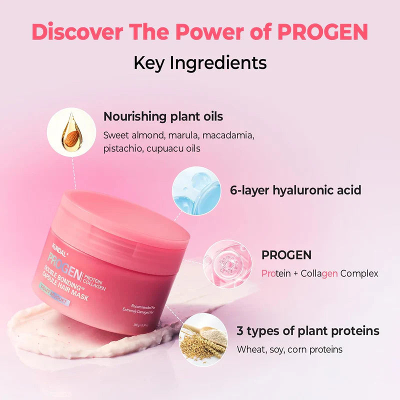Progen Double Bonding Capsule Hair Mask Violet Muguet – Μάσκα Επανόρθωσης με Πρωτεΐνες & Κολλαγόνο για Βαθιά Θρέψη