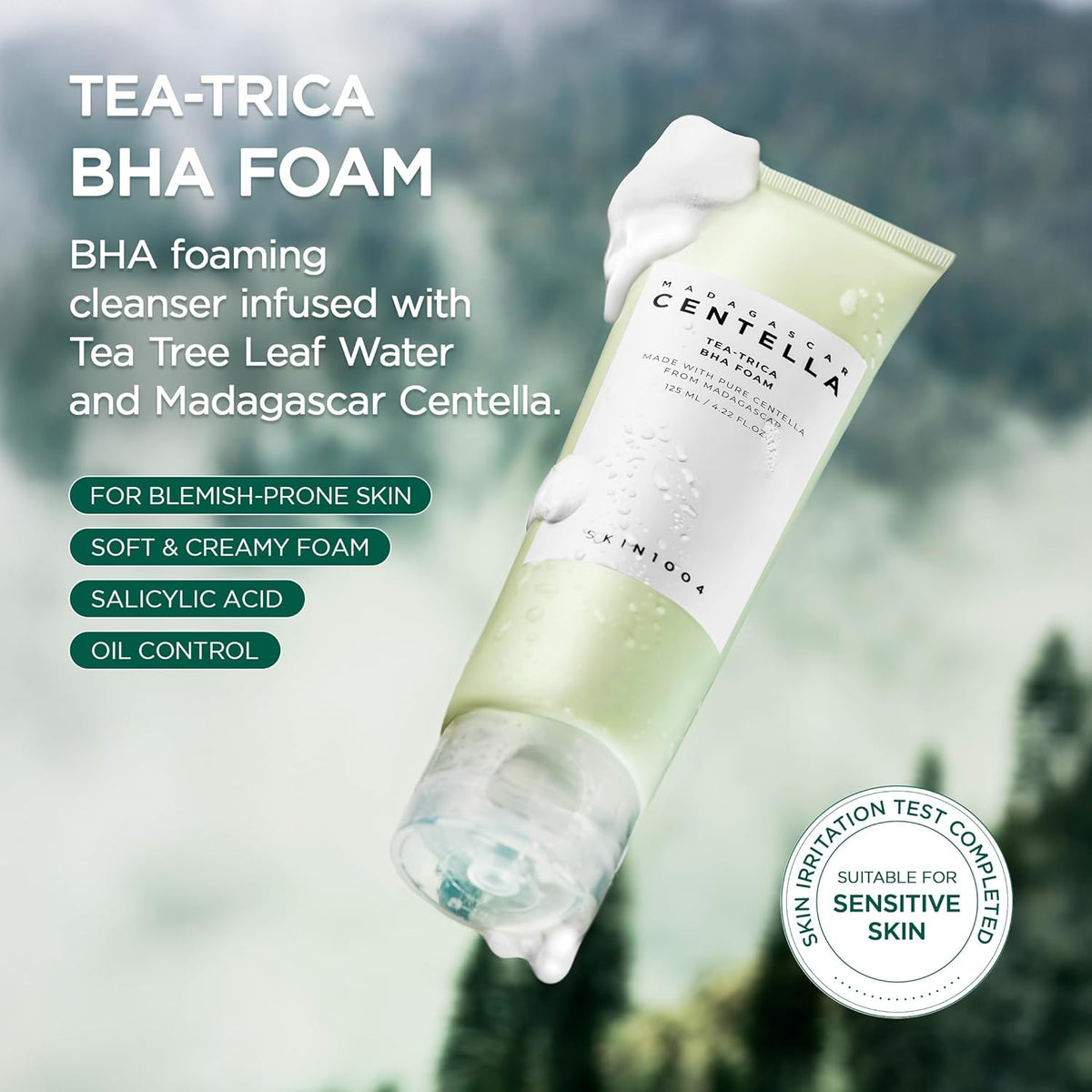 Madagascar Centella Tea Trica BHA Foam - Αφρός καθαρισμού για δέρμα με ακμή