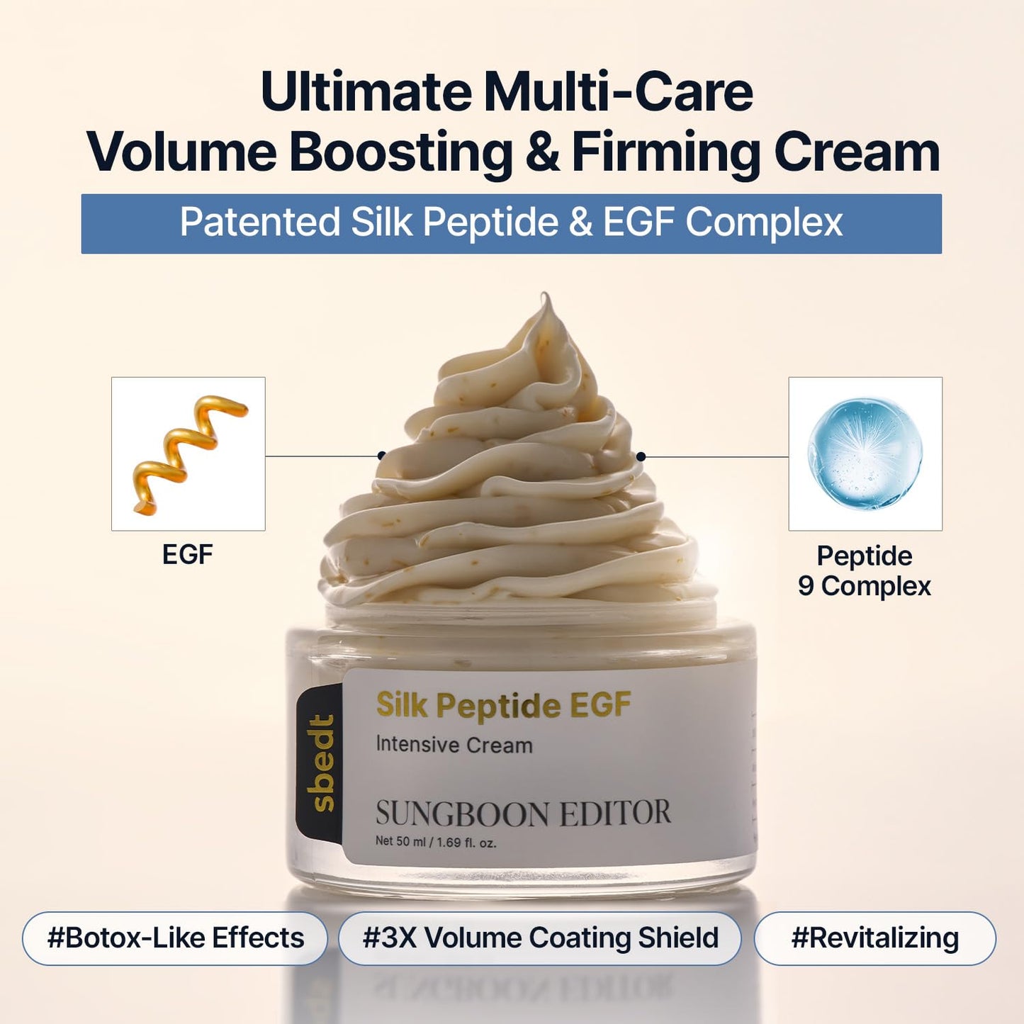 Silk Peptide EGF Intensive Cream – Συσφικτική & Αντιγηραντική Κρέμα Προσώπου με Πεπτίδια Μεταξιού & EGF
