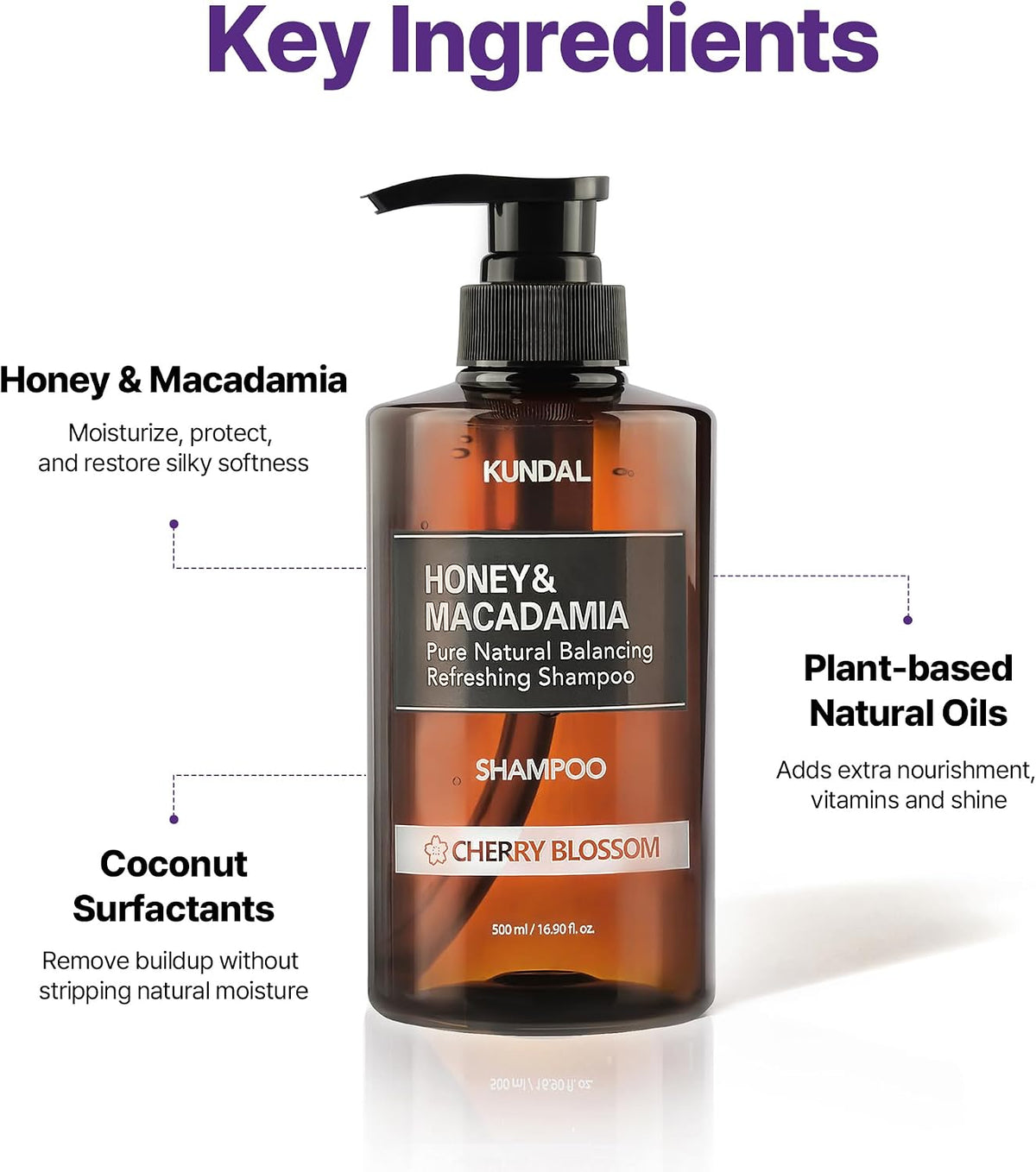 Honey & Macadamia Natural Shampoo Pink Grapefruit - Σαμπουάν Ενυδάτωσης & Λάμψης με Λευκό Μόσχο
