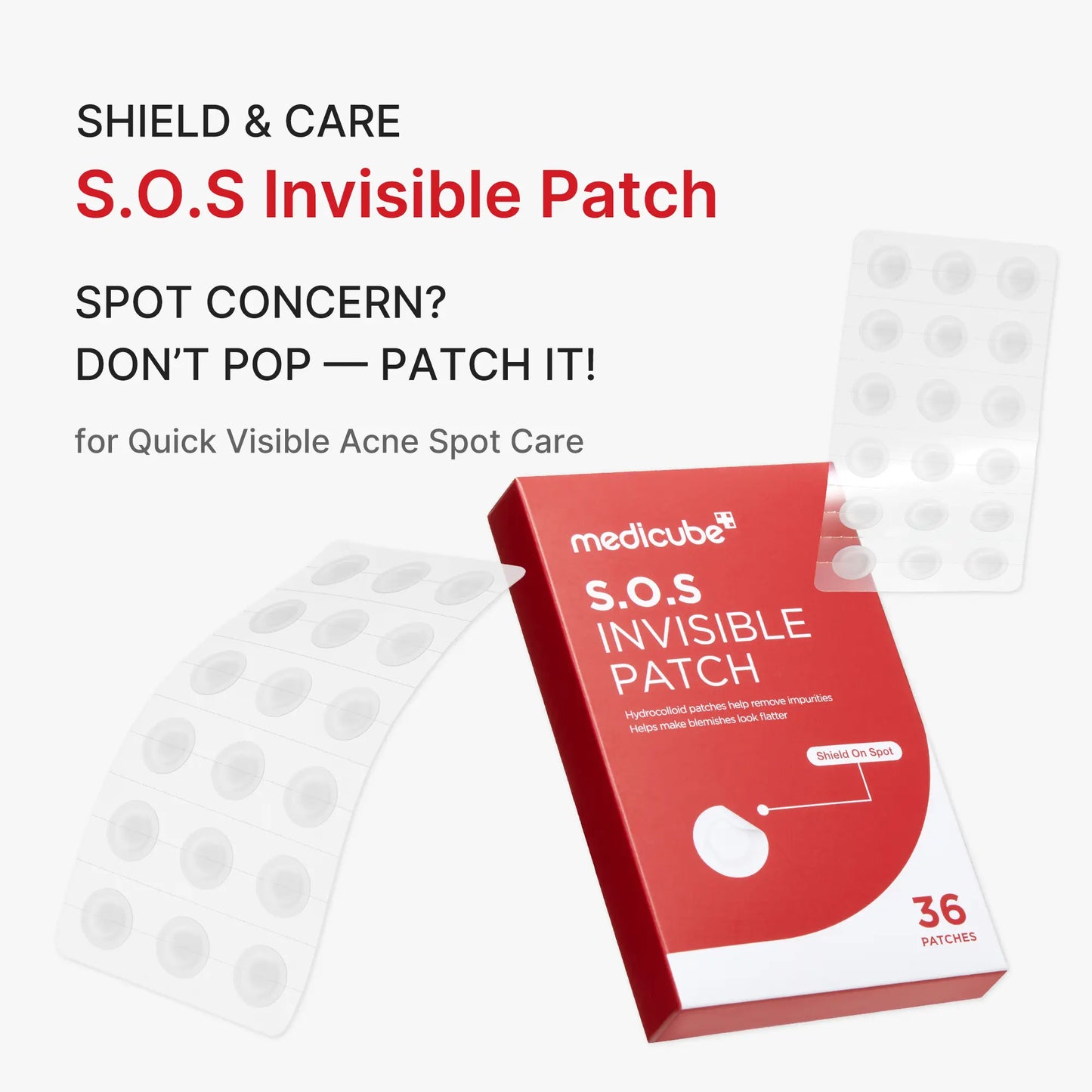 SOS Invisible Patch – Αόρατα Hydrocolloid Patches για Σπυράκια & Ατέλειες με Tea Tree