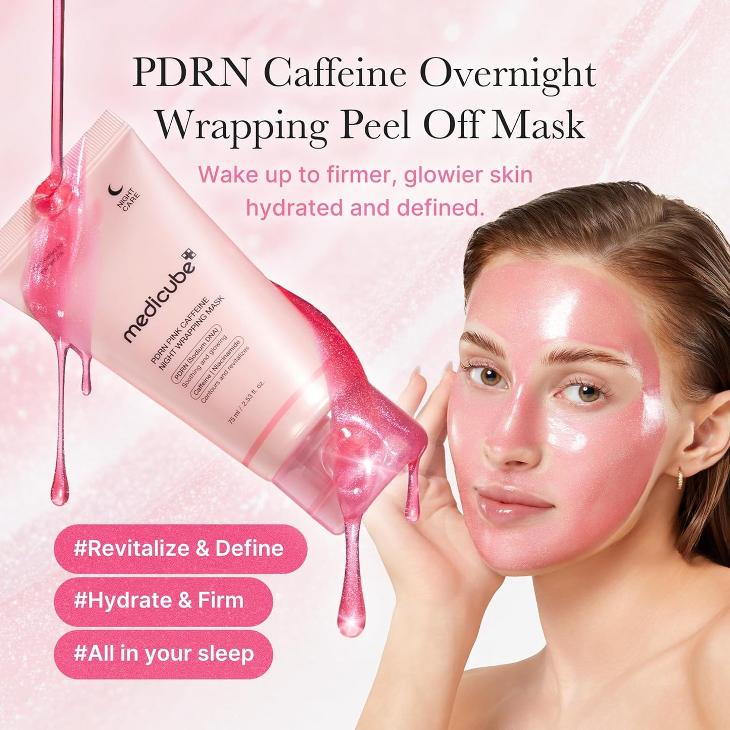 PDRN Pink Caffeine Night Wrapping Mask – Μάσκα Νύχτας “Glass Skin” με PDRN & Καφεΐνη για Σύσφιξη & Λάμψη