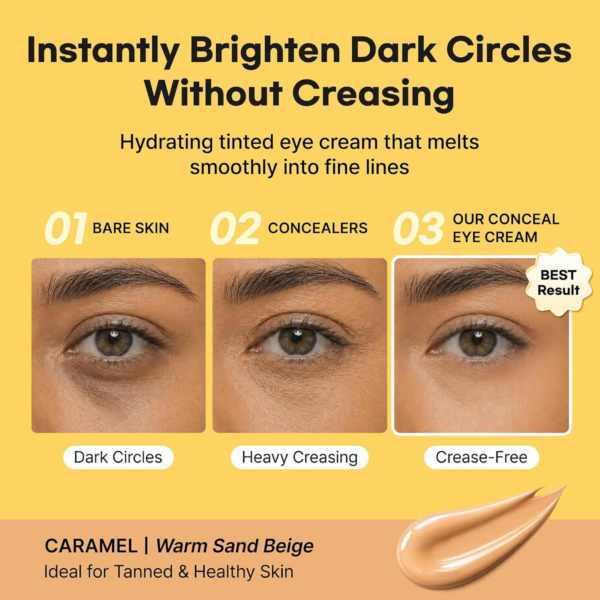 BANANA PDRN Conceal Eye Cream CARAMEL – Κρέμα Ματιών & Concealer 2-σε-1 για Μαύρους Κύκλους