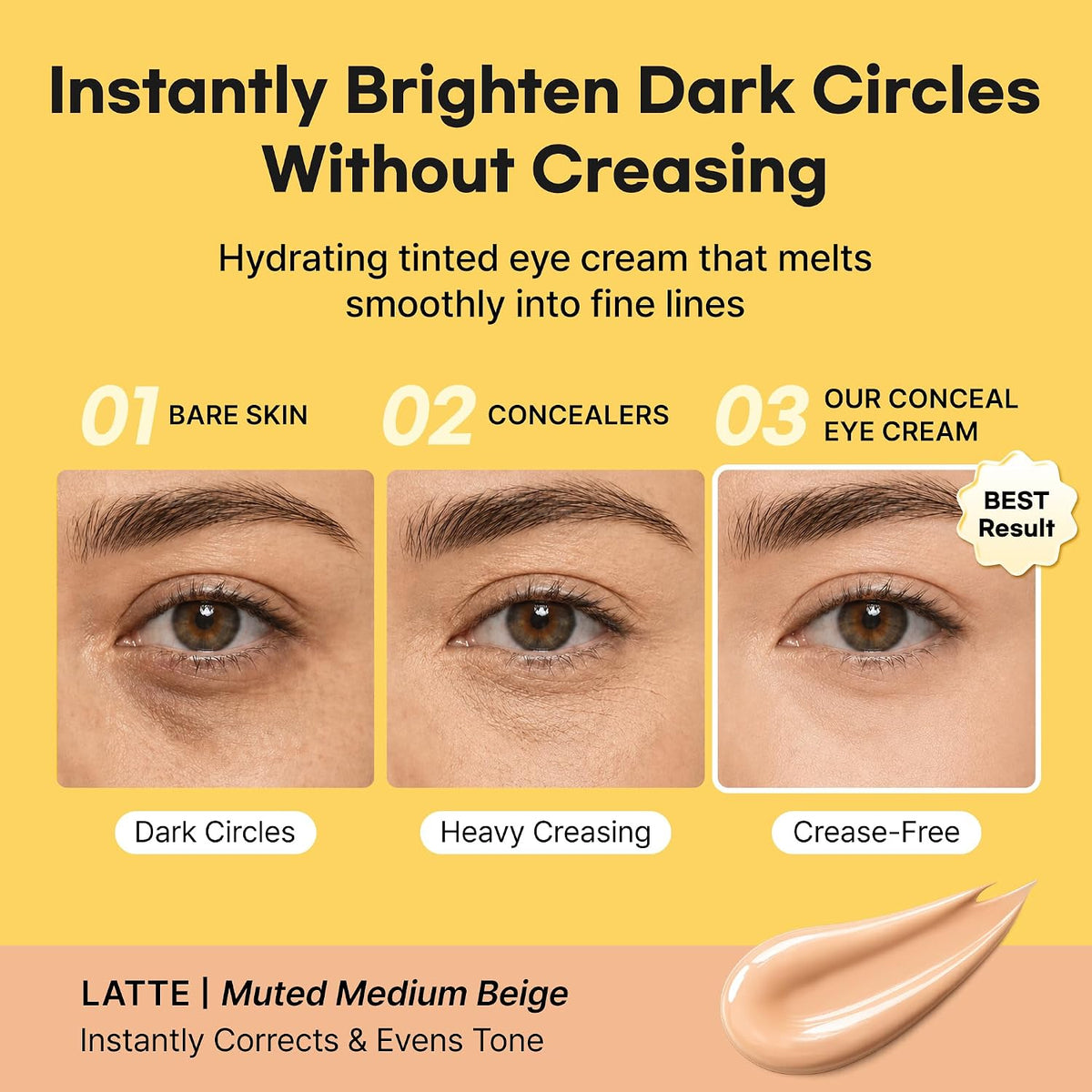 BANANA PDRN Conceal Eye Cream LATTE – Κρέμα Ματιών & Concealer 2-σε-1 για Μαύρους Κύκλους