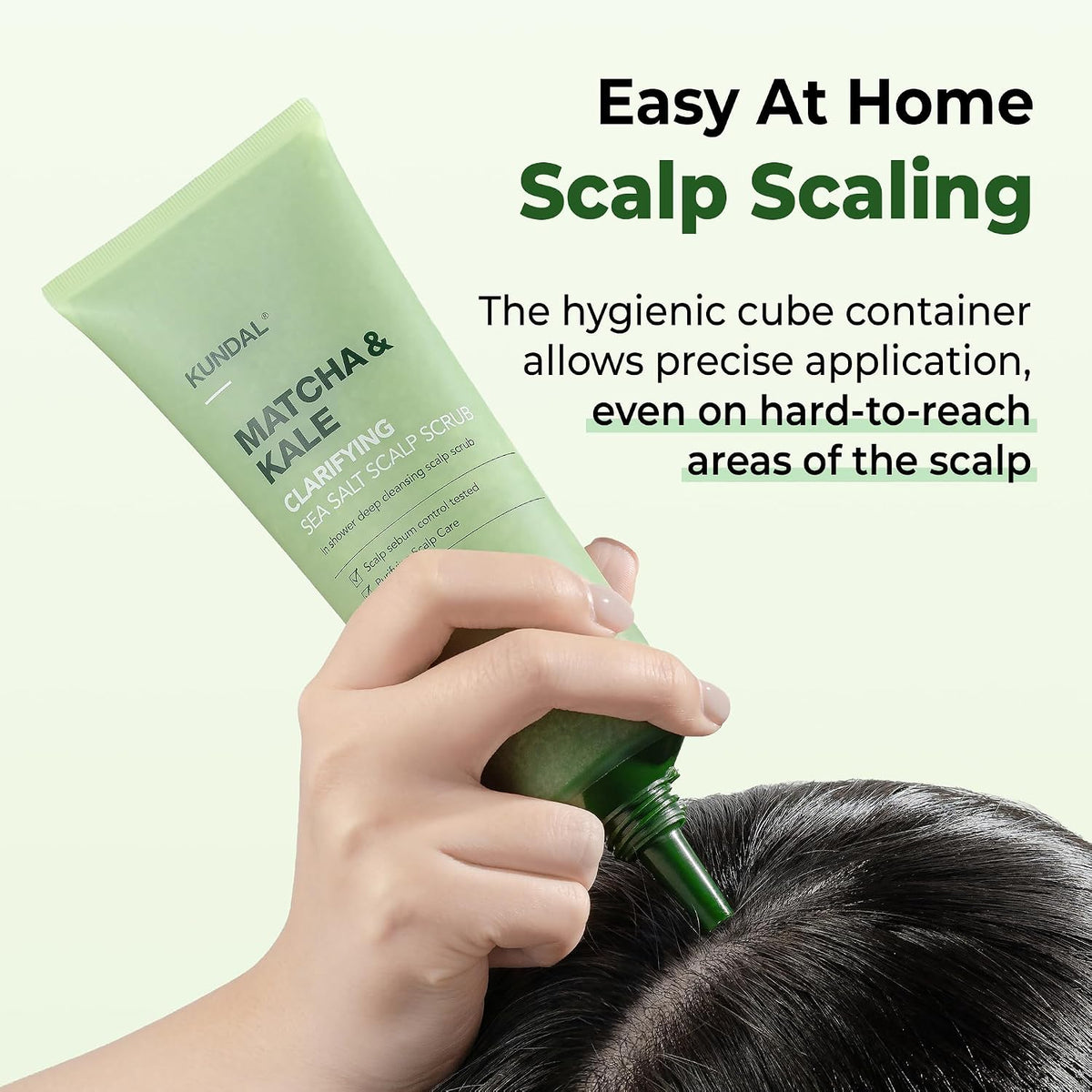 Matcha & Kale Clarifying Sea Salt Scalp Scrub Herb Mint - Απολεπιστικό Scrub Τριχωτού με Matcha, Kale & Αλάτι Νεκράς Θάλασσας