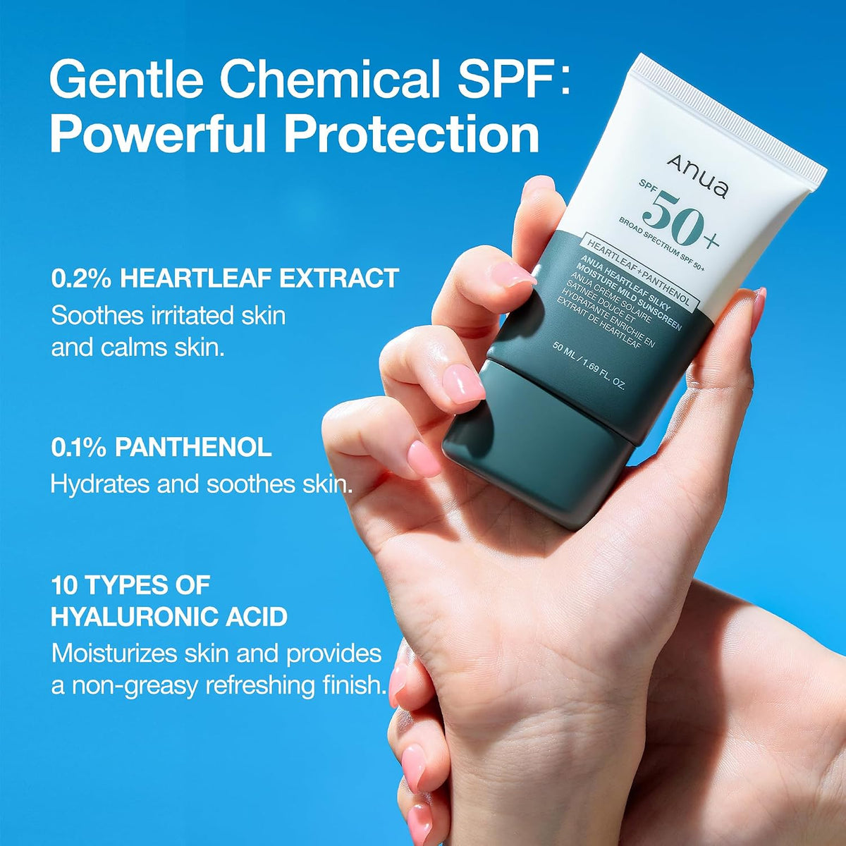 Heartleaf Silky Moisture Sun Cream SPF50+/PA++++
