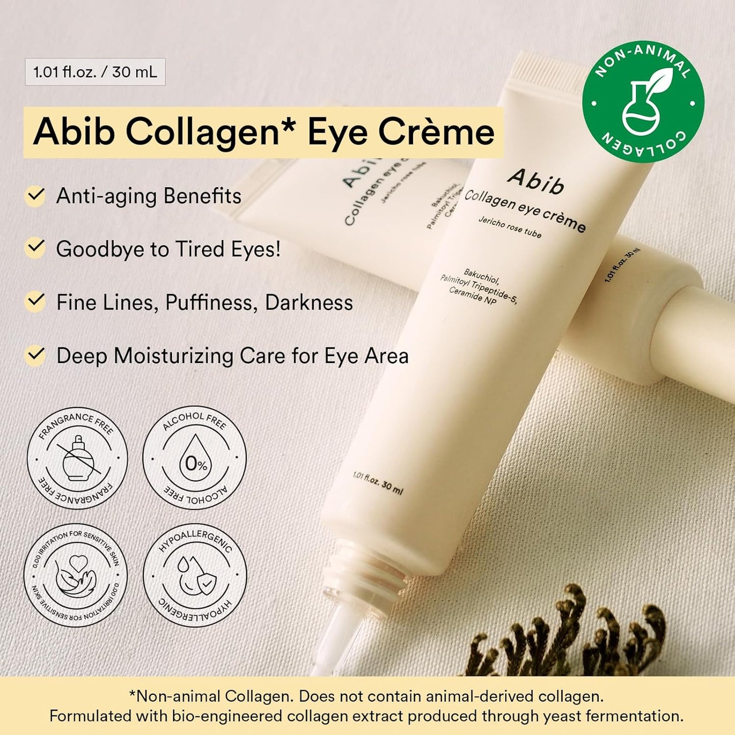 Collagen Eye Crème Jericho Rose Tube - Αντιγηραντική Κρέμα Ματιών με Κολλαγόνο