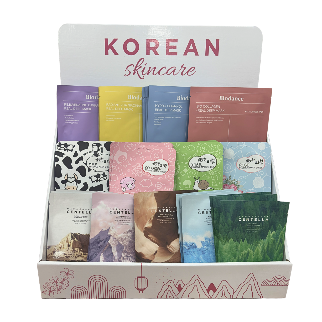 Χάρτινο Eπιτραπέζιο Stand για Sheet Masks- Korean Skincare