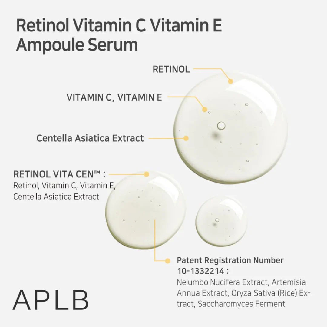 Retinol Vitamin C Vitamin E Ampoule Serum - Ορός Αναγέννησης & Αντιγήρανσης με Ρετινόλη, Βιταμίνες C & E