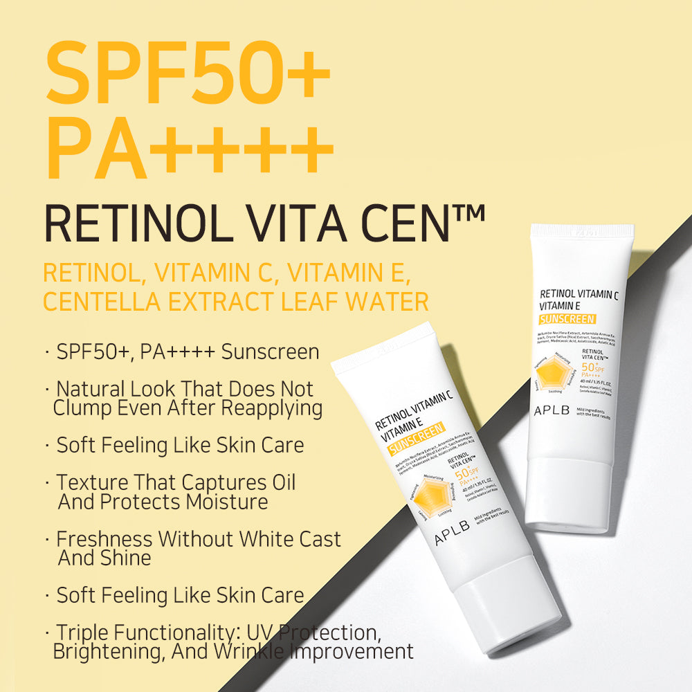 Retinol Vitamin C Vitamin E Sunscreen SPF 50+ PA++++ - Αντηλιακή προστασία και αντιγήρανση σε ένα βήμα