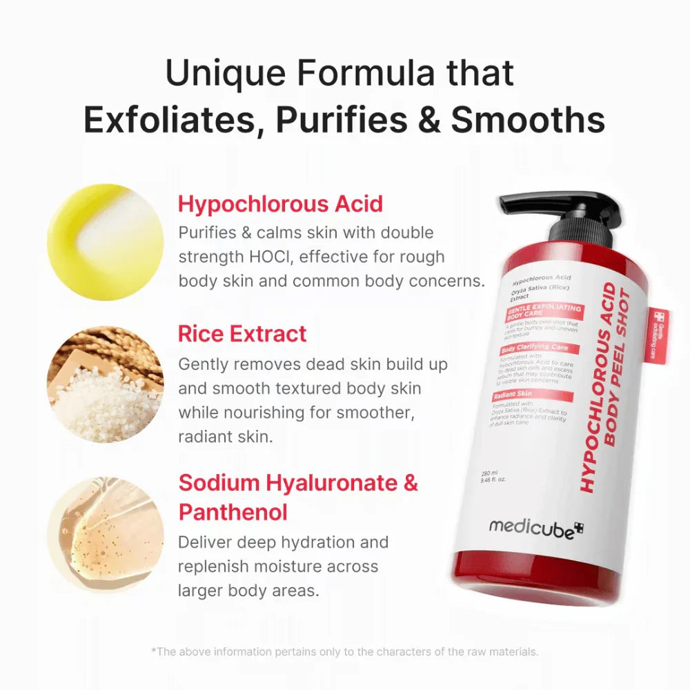 Hypochlorous Acid Body Peel Shot – Απολεπιστική Θεραπεία Σώματος για Ακμή, Τραχιά Υφή & Θυλακική Κεράτωση