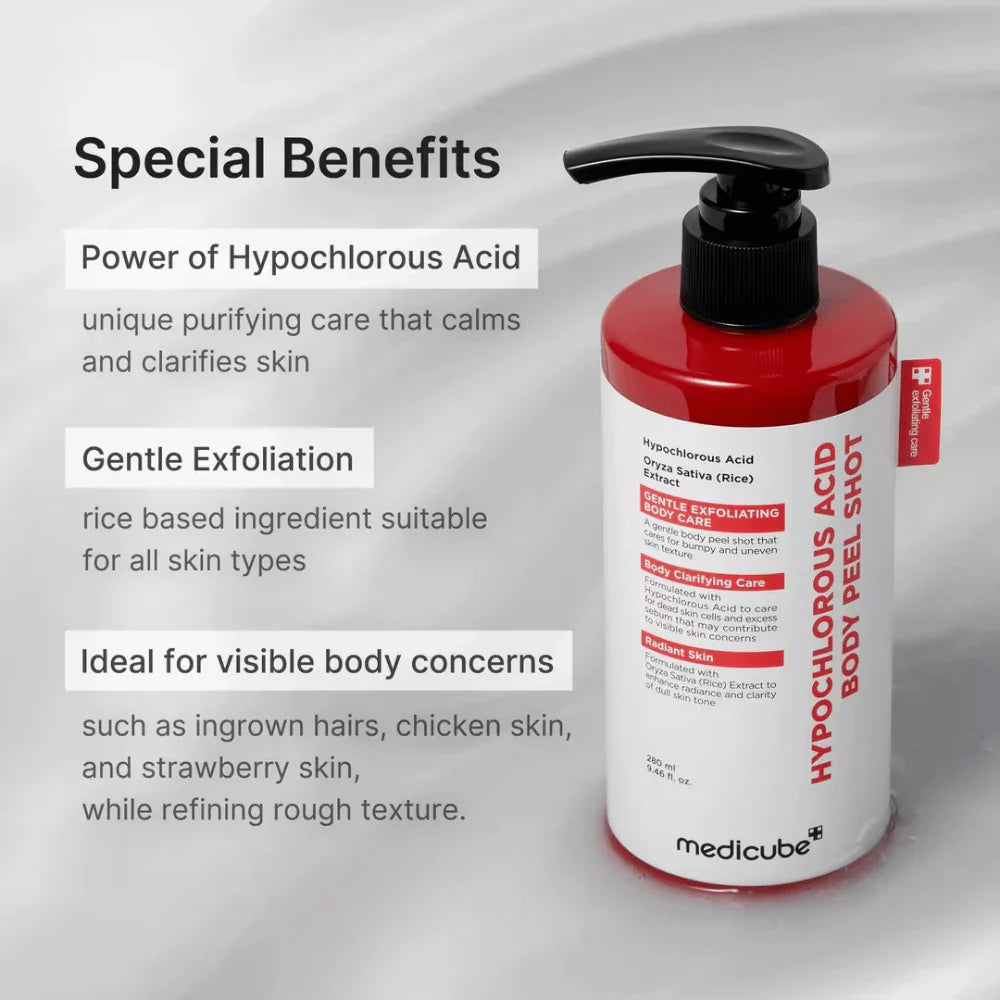 Hypochlorous Acid Body Peel Shot – Απολεπιστική Θεραπεία Σώματος για Ακμή, Τραχιά Υφή & Θυλακική Κεράτωση