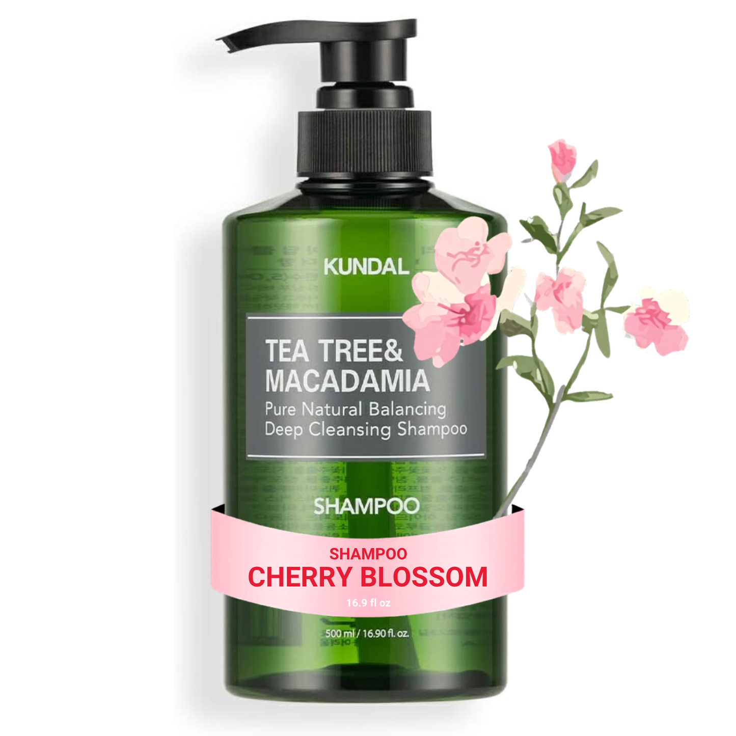 Tea Tree & Macadamia Deep Cleansing Shampoo Cherry Blossom – Σαμπουάν Βαθύ Καθαρισμού για Λιπαρό Τριχωτό & Ενδυνάμωση Μαλλιών