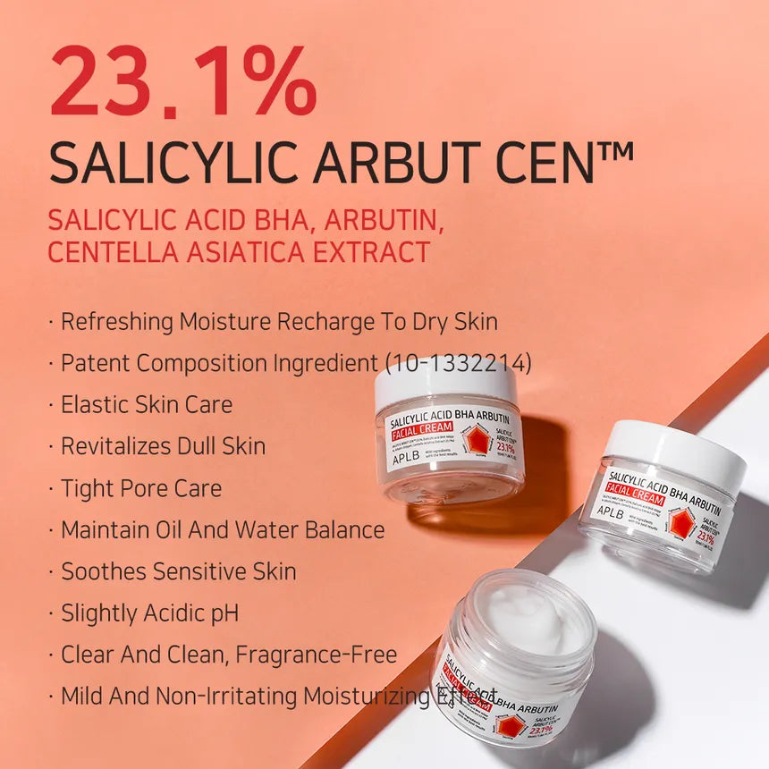 Salicylic Acid BHA Arbutin Facial Cream - Ενυδατική κρέμα για καθαρή, ομοιόμορφη επιδερμίδα