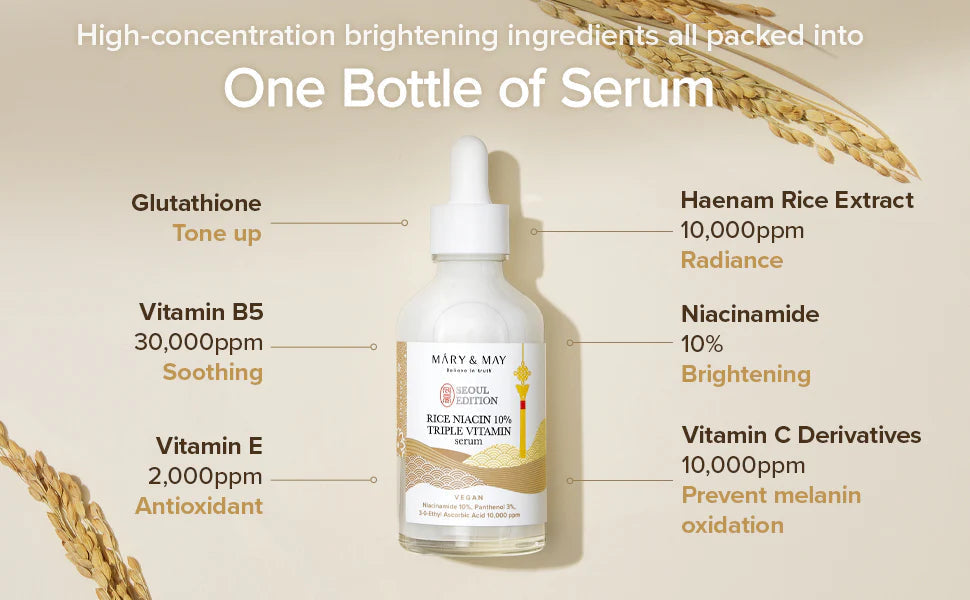 Rice Niacin 10% Triple Vitamin Serum - Βιταμινούχος ορός για ομοιόμορφο δέρμα
