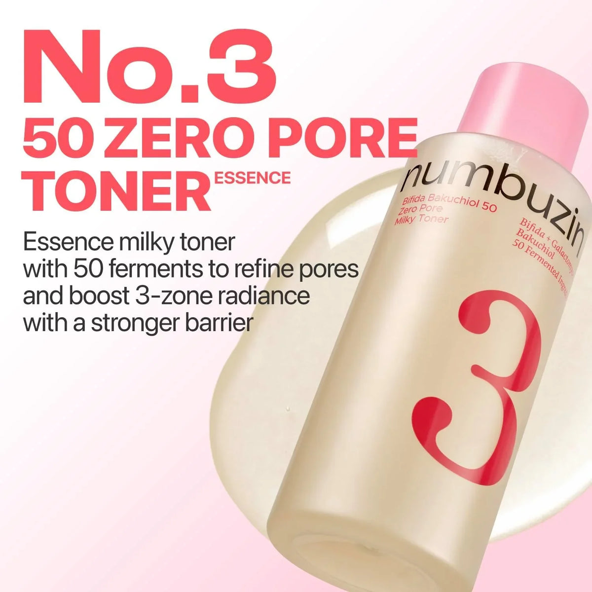 No.3 Bifida Bakuchiol 50 Zero Pore Milky Toner – Γαλακτώδες Toner Προσώπου για Πόρους & Λείανση με Bifida και Bakuchiol