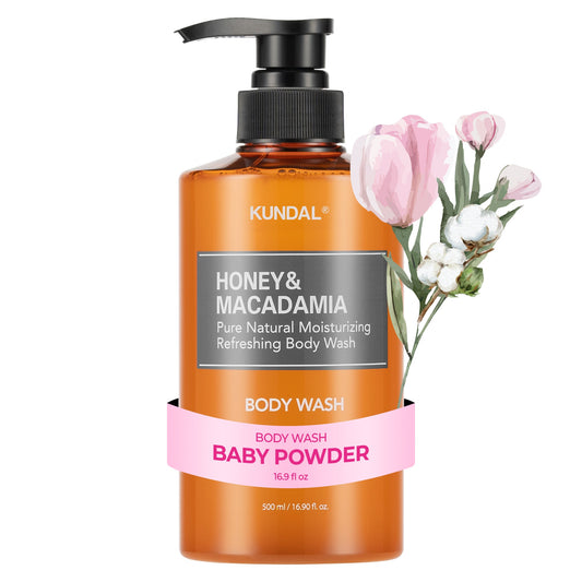 Honey & Macadamia Pure Body Wash Baby Powder – Ενυδατικό Αφρόλουτρο με Μέλι & Macadamia