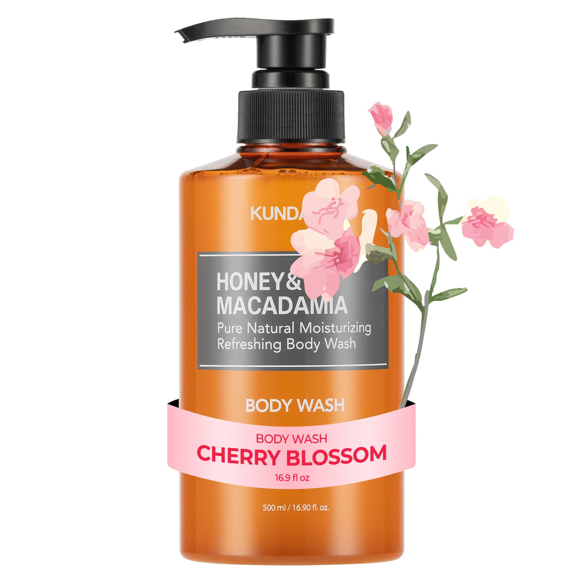 Honey & Macadamia Pure Body Wash Cherry Blossom - Ενυδατικό Αφρόλουτρο Σώματος με Μέλι & Macadamia