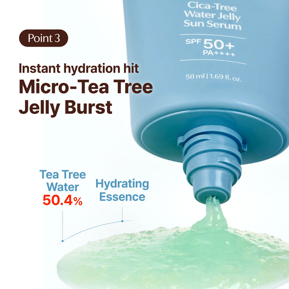Cica-Tree Water Jelly Sun Serum SPF50+ PA++++ – Ενυδατικό Αντηλιακό Serum για Δροσιά και Καταπράυνση