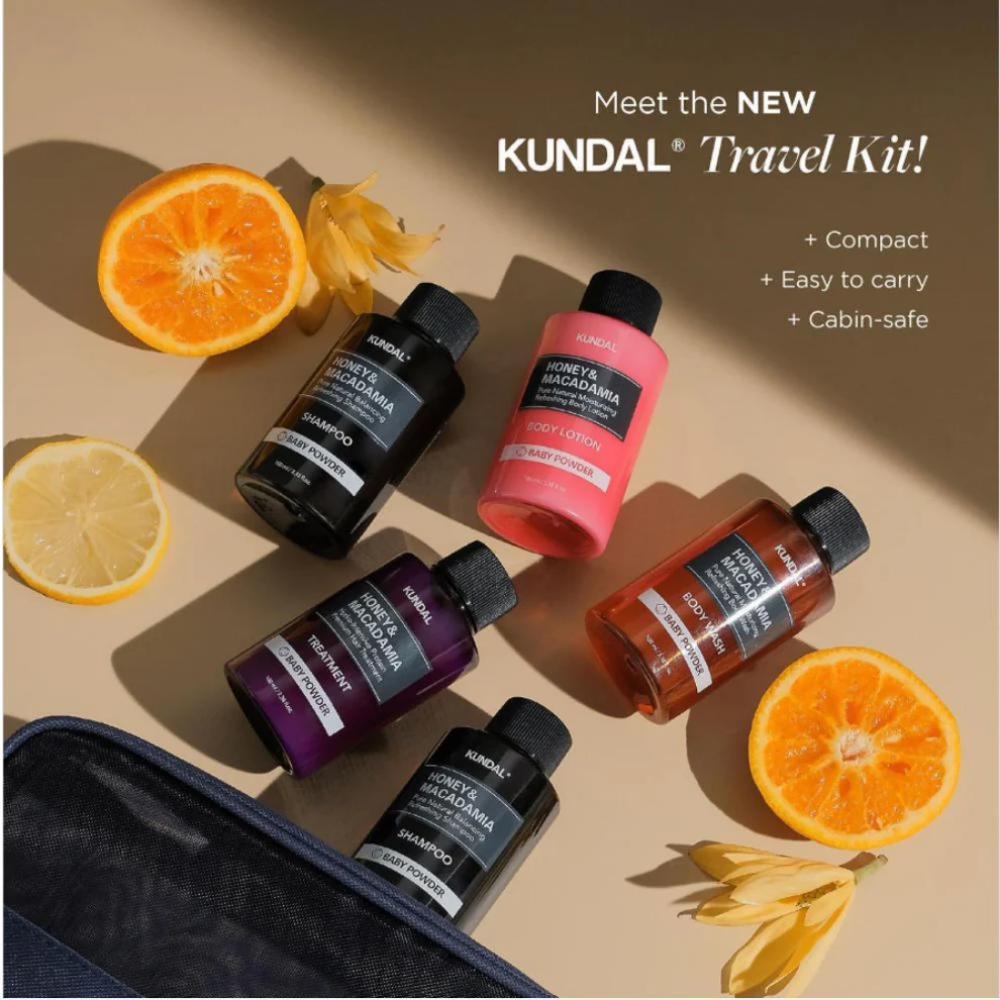 Honey & Macadamia Travel Kit White Musk - Σετ Περιποίησης Μαλλιών & Σώματος Ταξιδίου 5 Τεμαχίων
